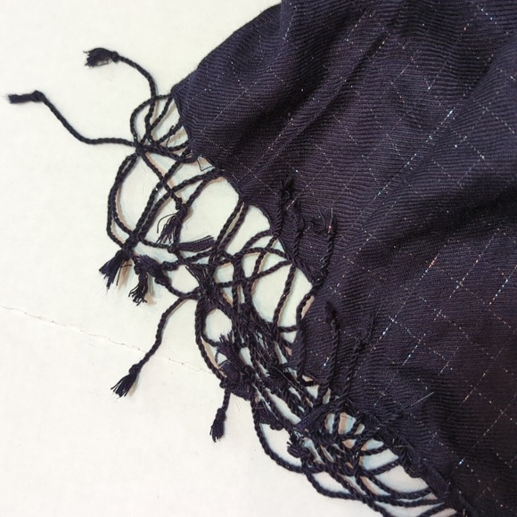 Collection XIIX Navy Plaid Unisex Scarf 100% Viscose 78" Long - Picture 5 of 6